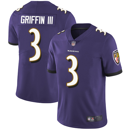 Baltimore Ravens Limited Purple Men Robert Griffin III Home Jersey NFL Football #3 Vapor Untouchable->youth nfl jersey->Youth Jersey